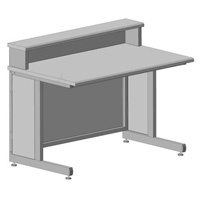 Стол преподавателя с полкой 1200х750х950 в сборе, раб. поверхность - ЛАМИНАТ СЕРЫЙ